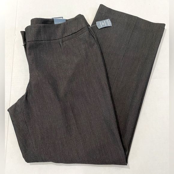 Passports Gray Charcoal Straight Leg Stretch Dress Trousers Pants Size 12 - Picture 9 of 12